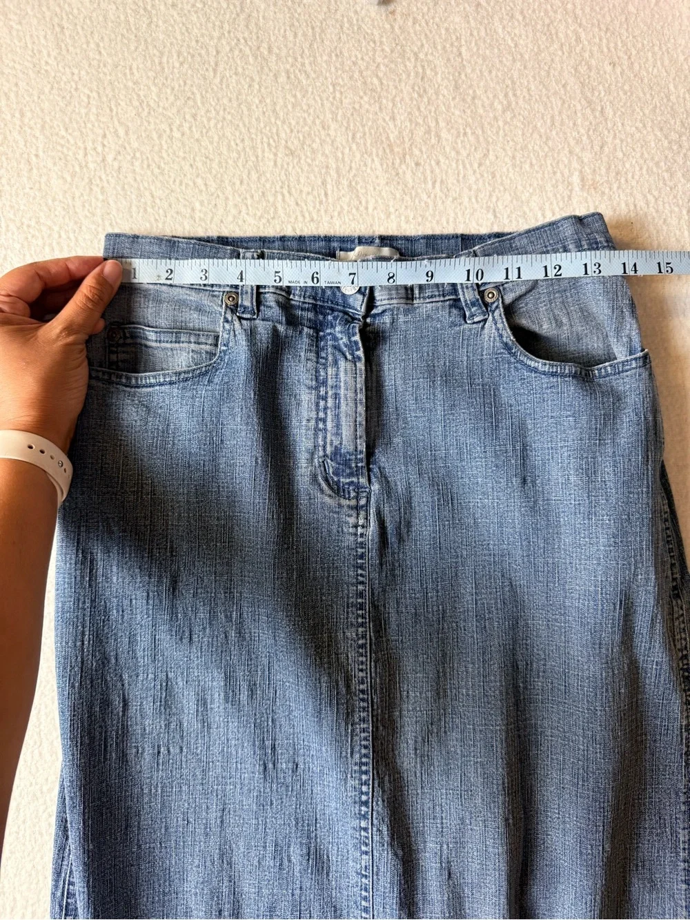 Christopher & Banks Blue Denim Maxi Skirt